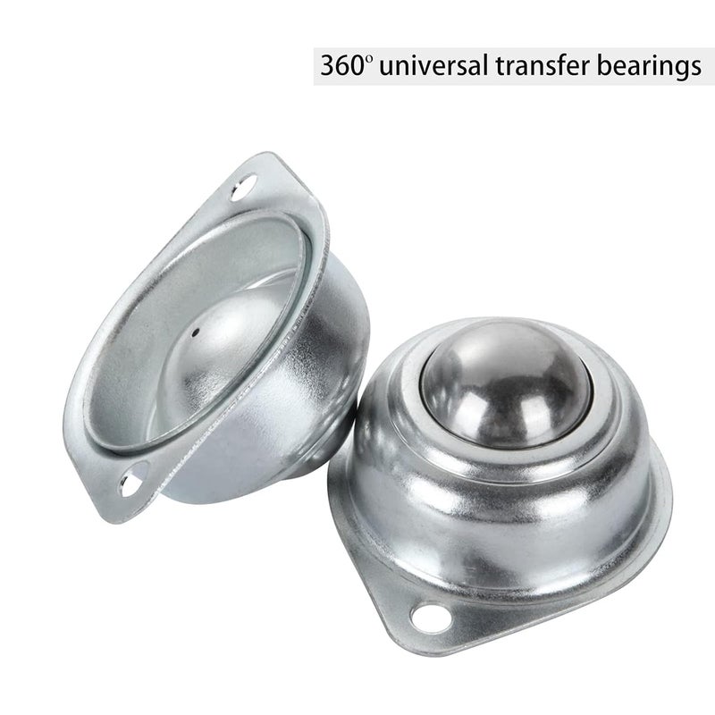 HNBun 16Pcs 1” Roller Ball Transfer Bearings, 360º Rotation Universal Ball Casters, 400Lbs Carbon Steel Round Ball Transfer Unit for Conveyor, Roller Stand, Transmission, Furniture - Image 3